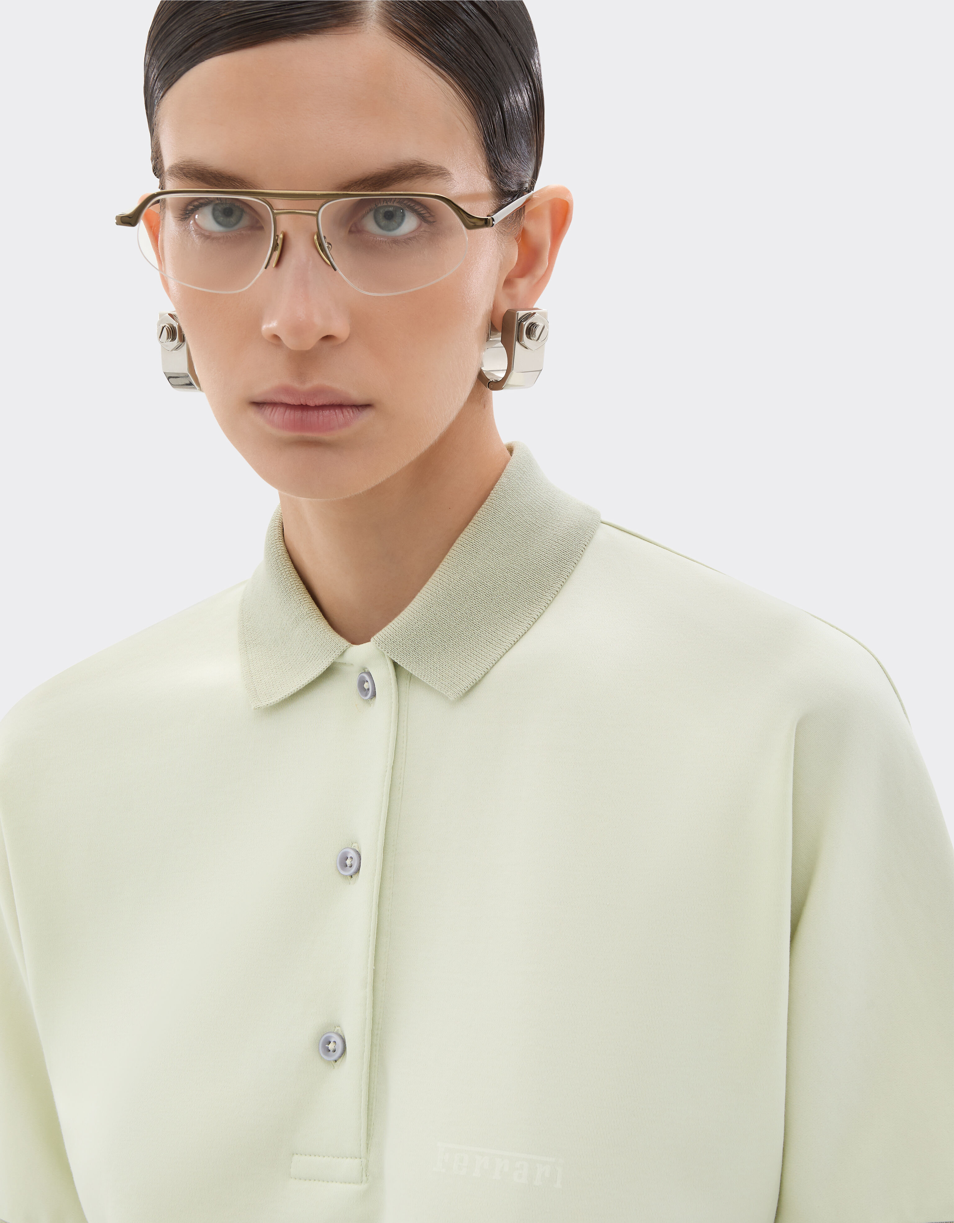 Ferrari polo en coton interlock Granite Green 50140f