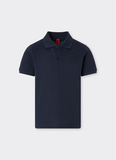 Ferrari Polo de algodón orgánico con logotipo Ferrari Navy 22760fK