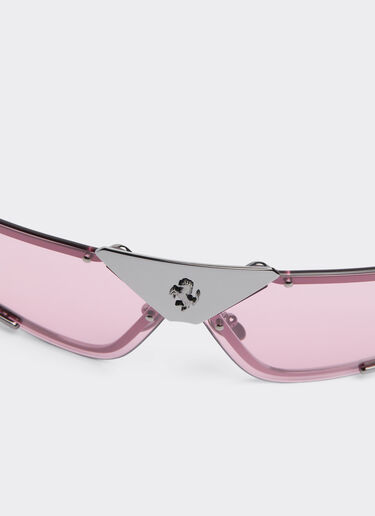 Ferrari Ferrari Sonnenbrille mit rosafarbenen Gläsern Silber F1006f