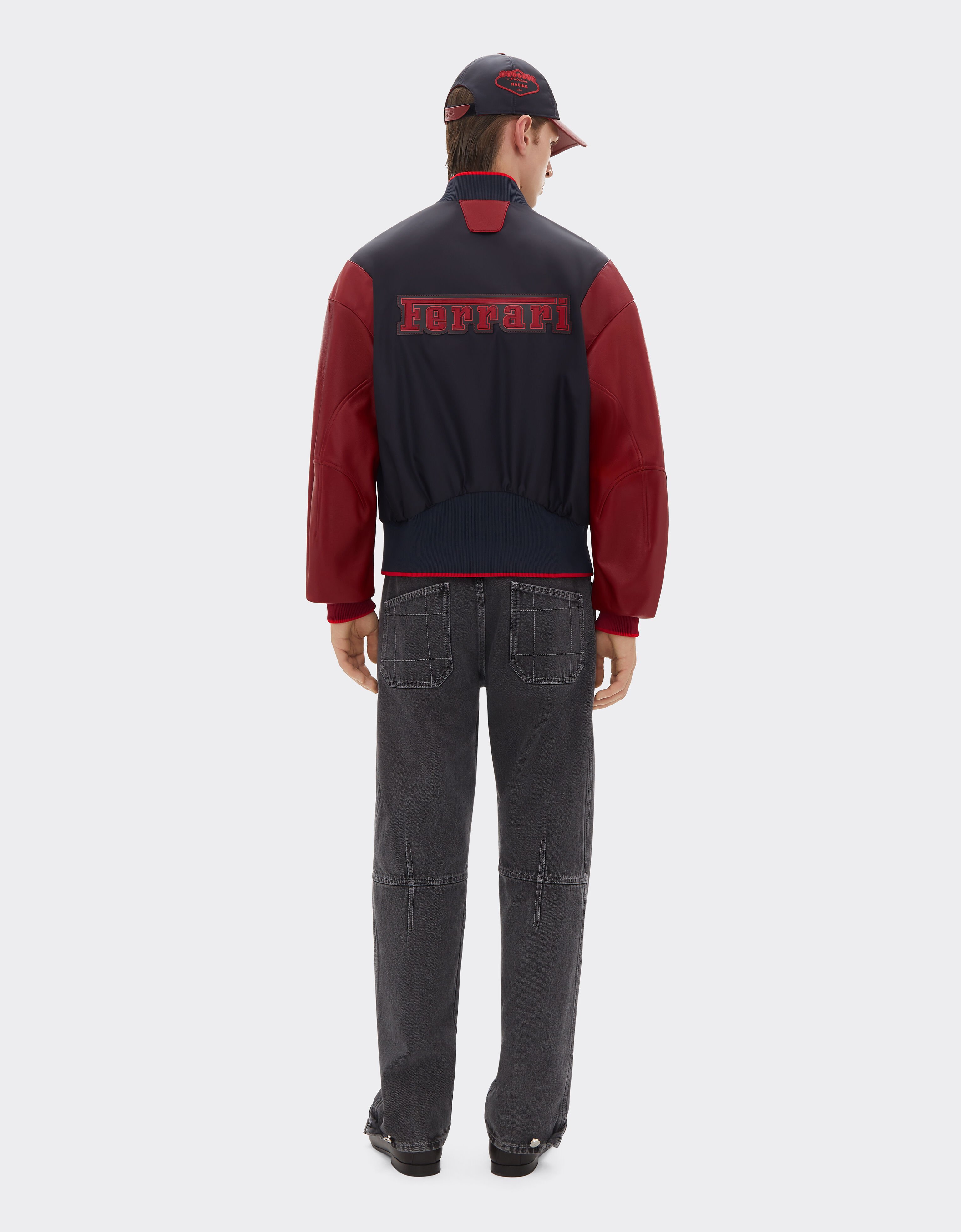 Bomber jacket in Q-Cycle® nylon and leather Ferrari Bomber jacket in Q-Cycle® nylon and leather Navy 50889f