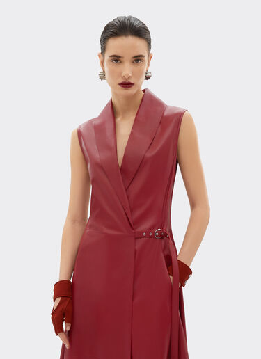Ferrari Long dress in draped nappa leather Maison Red 22100f
