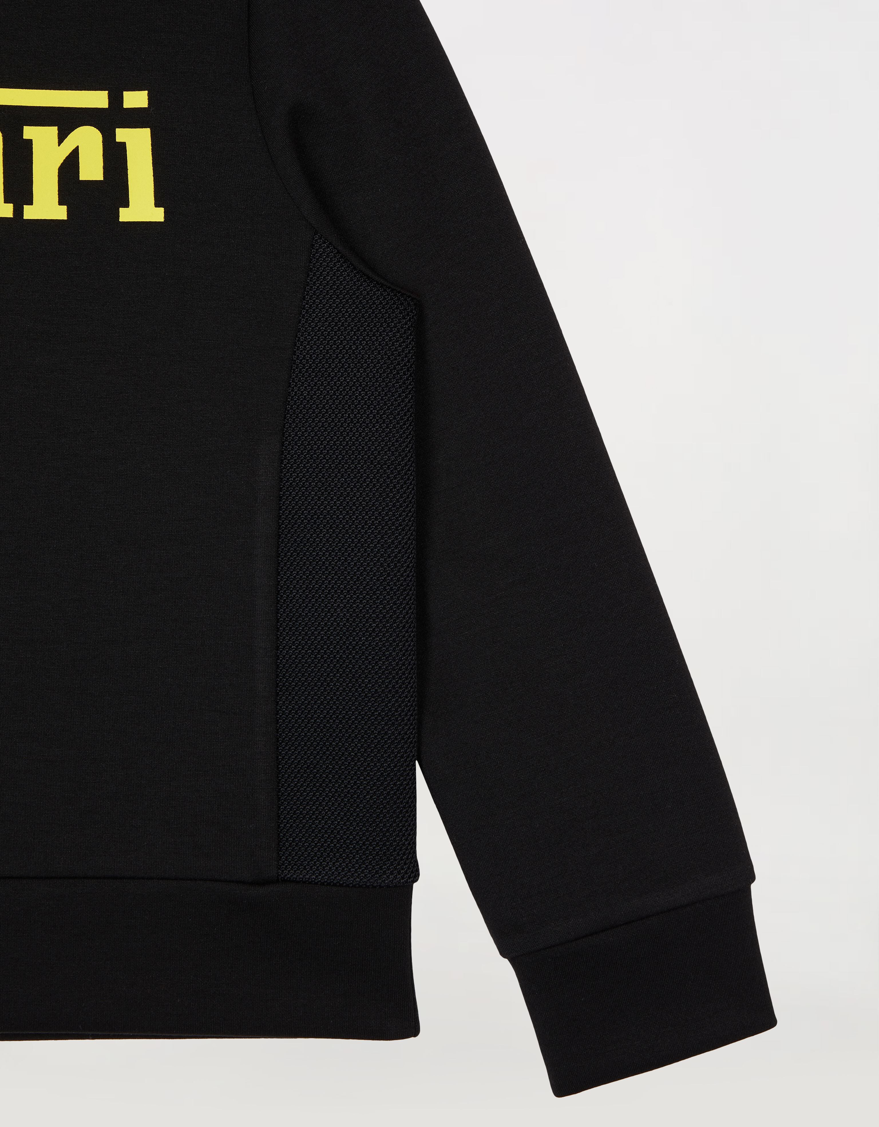 Ferrari Children’s sweatshirt in recycled scuba fabric with large Ferrari logo Black 46994fK