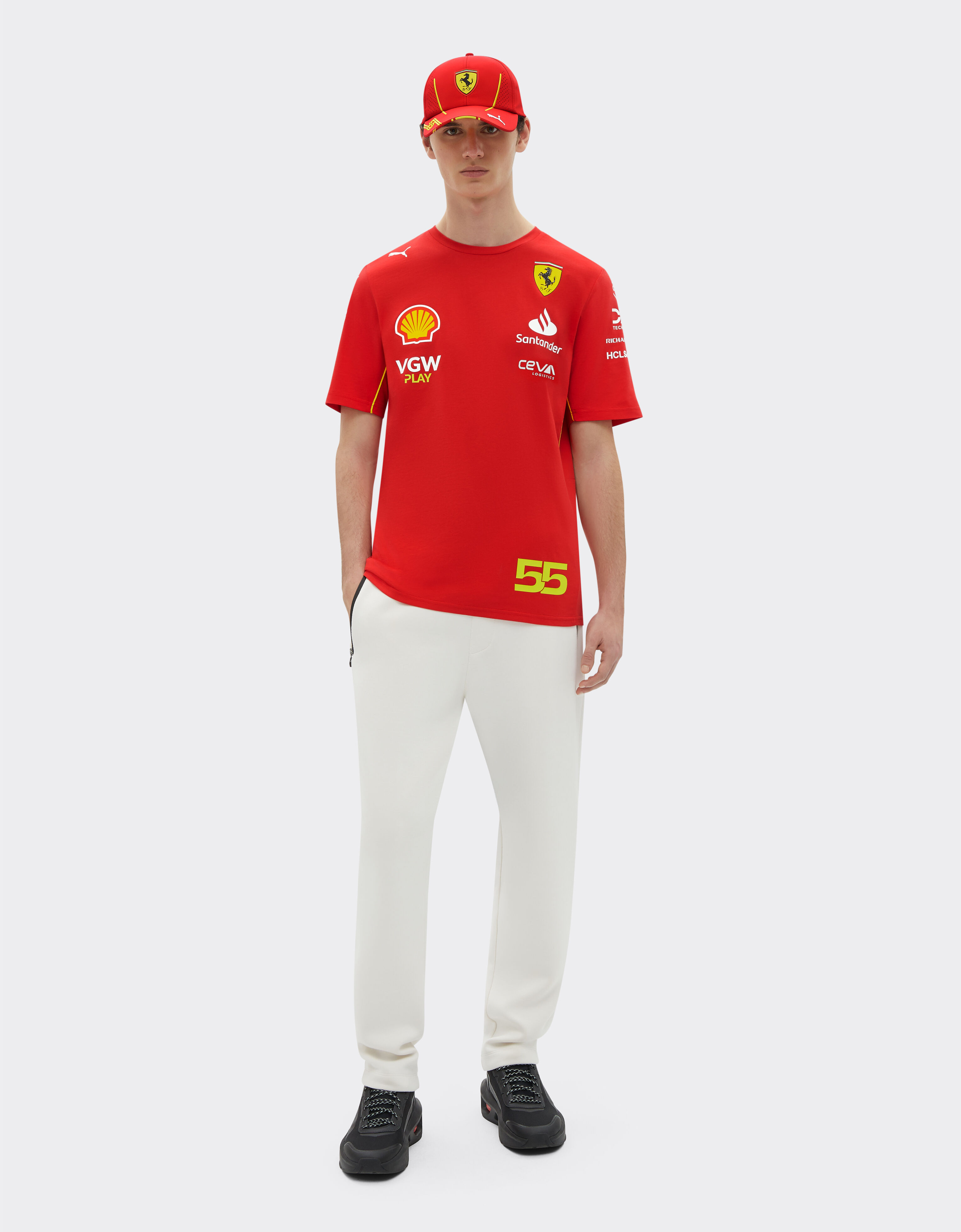 Ferrari 2024 Scuderia Ferrari チーム レプリカ Tシャツ サインツ Rosso Corsa F1145f
