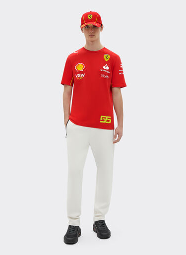 Ferrari 2024 Scuderia Ferrari Team Replica Sainz T-shirt Rosso Corsa F1145f