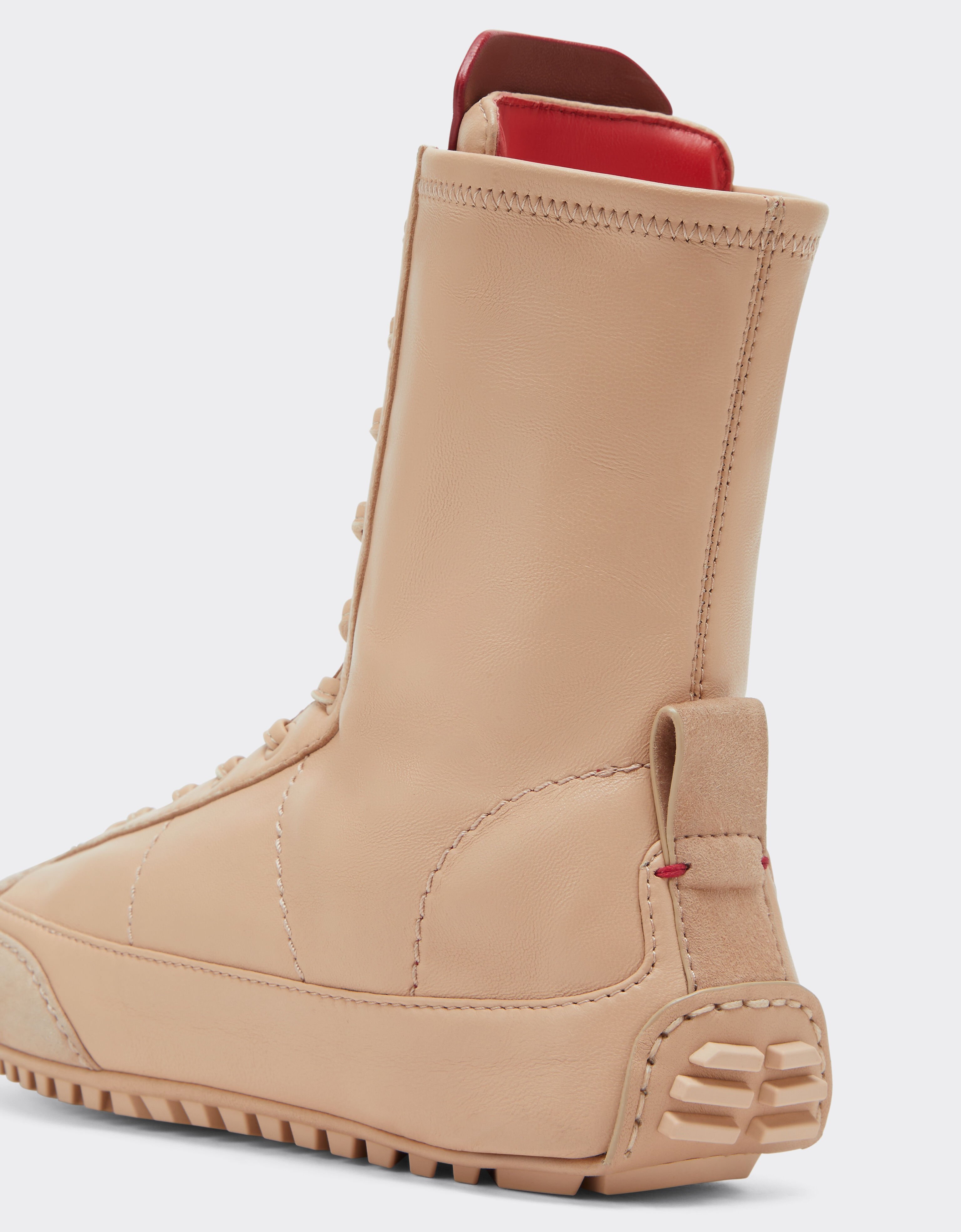 Ferrari Nappa leather and suede high-top driver sneaker Nude 22738f