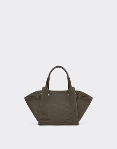 Ferrari Ferrari small tote bag in mesh and leather Khaki Green 50416f