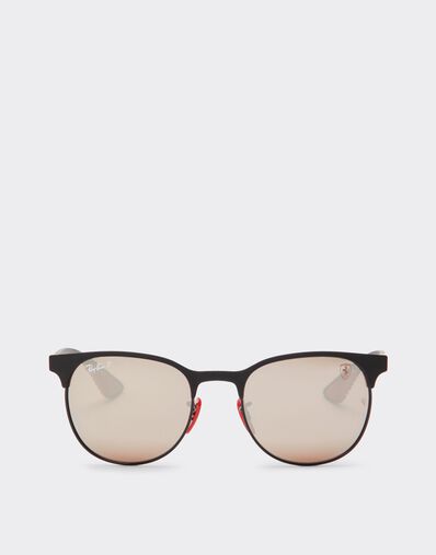 Ferrari Ray-Ban for Scuderia Ferrari 0RB8327M black and matt black with polarised silver mirror purple lenses Black F0676f