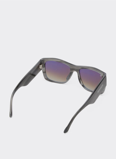 Ferrari Ferrari sunglasses in striped grey acetate with gradient green mirror lenses Ingrid F1265f