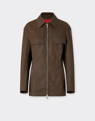 Technical gabardine jacket with a vintage effect Ferrari Technical gabardine jacket with a vintage effect Khaki Green 49926f