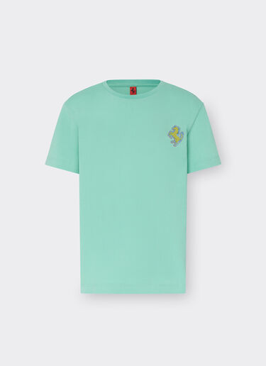 Ferrari T-shirt with Prancing Horse patch Aquamarine 48528fK