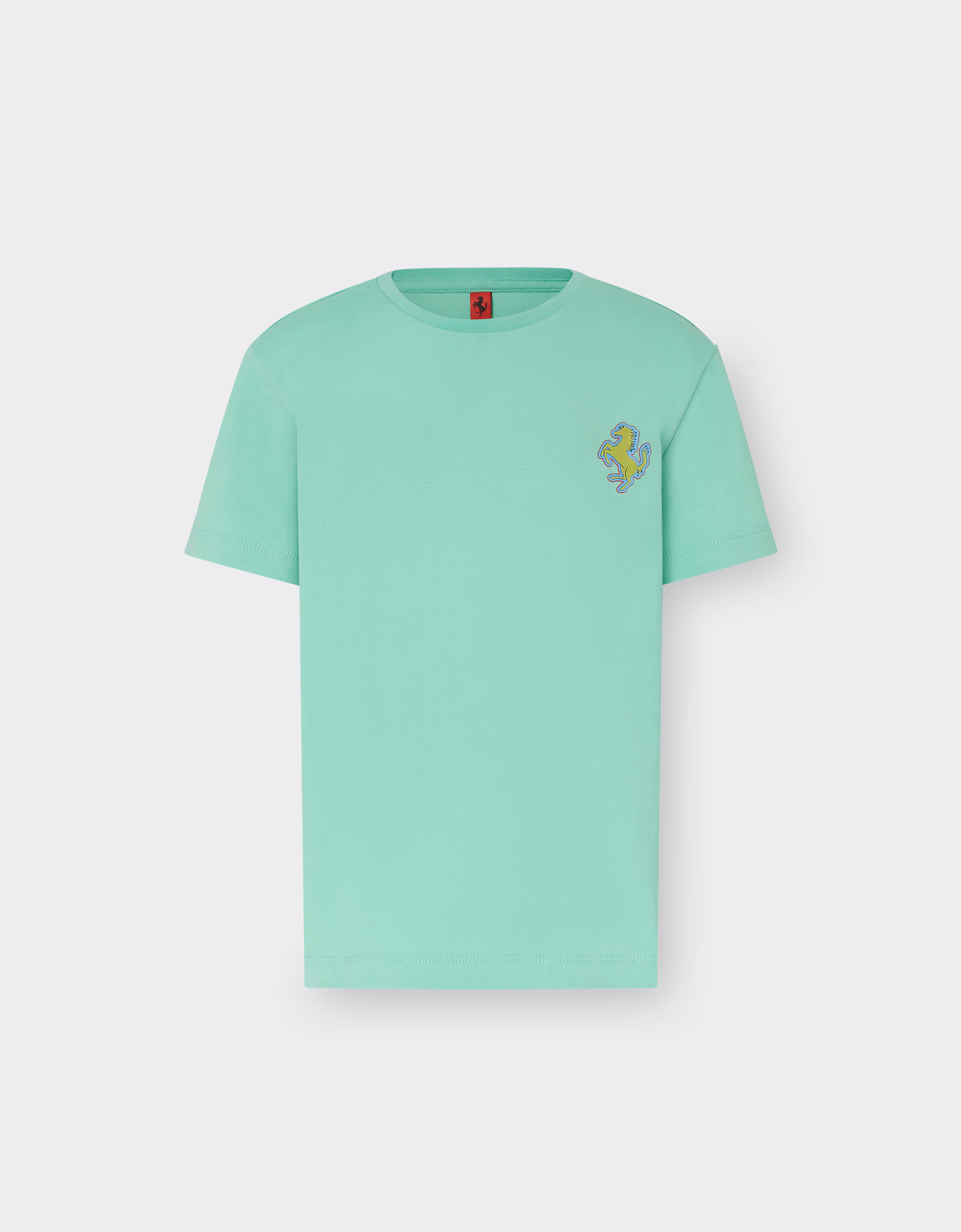 Ferrari T-shirt avec écusson Cheval cabré Bleu aigue-marine 48528fK