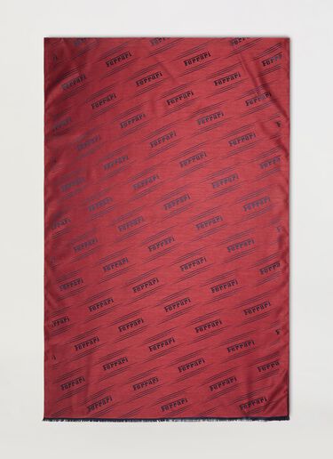 Ferrari Scarf in silk and cashmere with Ferrari motif Burgundy 47073f