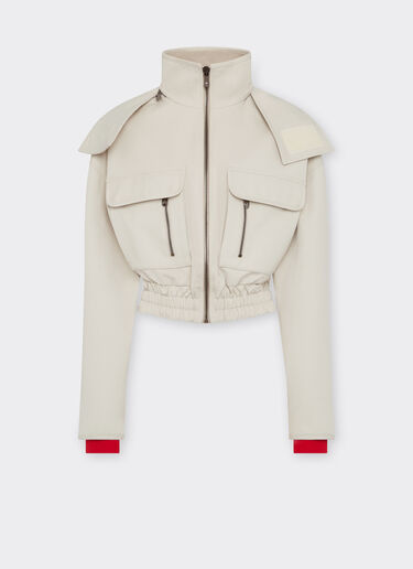 Ferrari Ferrari x Charles Leclerc cropped gabardine parka Ecru 22768f