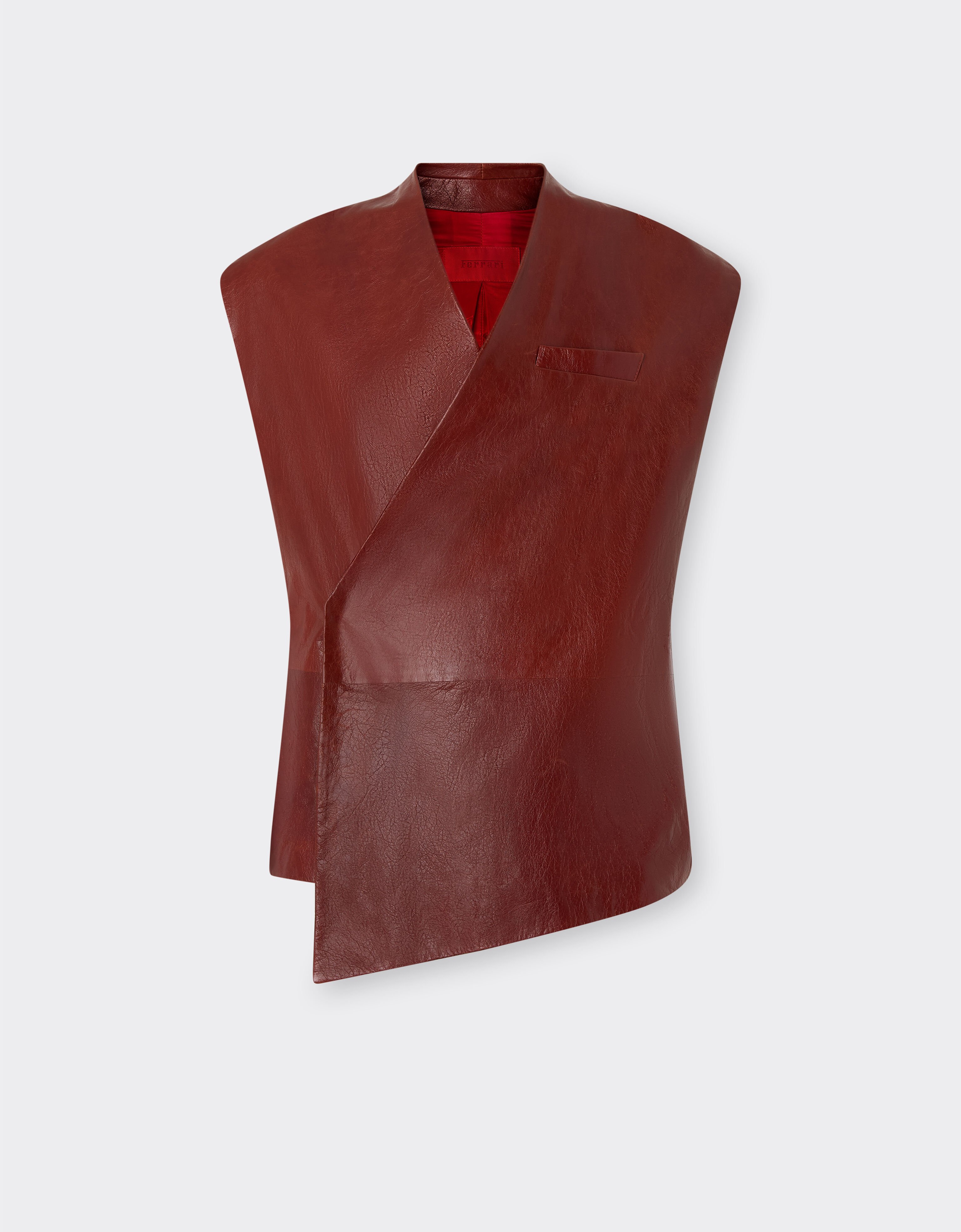 Ferrari Waxed leather vest Fired Brick 50928f