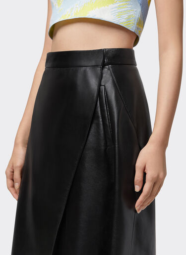 Ferrari Asymmetric leather skirt Black 20105f