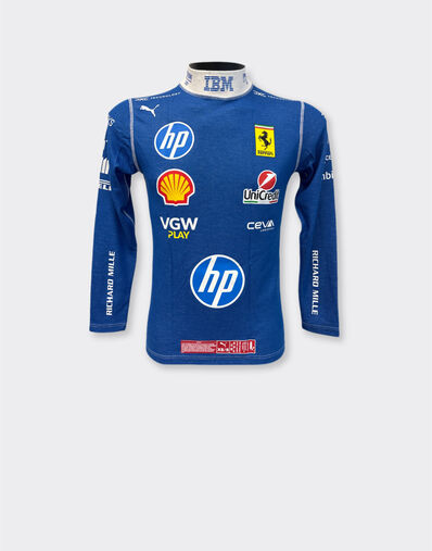 Ferrari Puma for Scuderia Ferrari HP Charles Leclerc Monza 2025 racing undersuit Blu Scozia LA0CMf