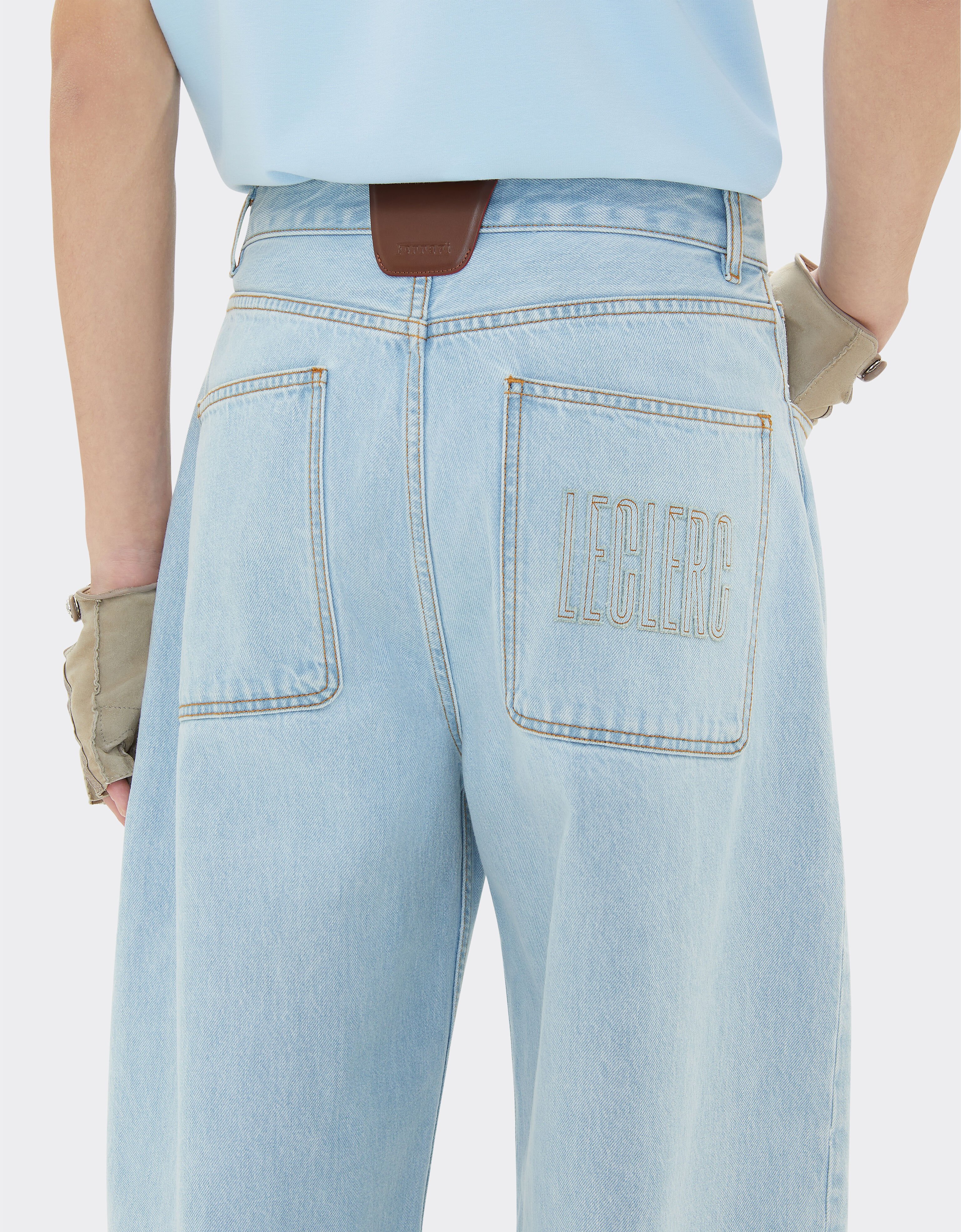 Ferrari Ferrari x Charles Leclerc stone-washed denim trousers Light Denim 22264f
