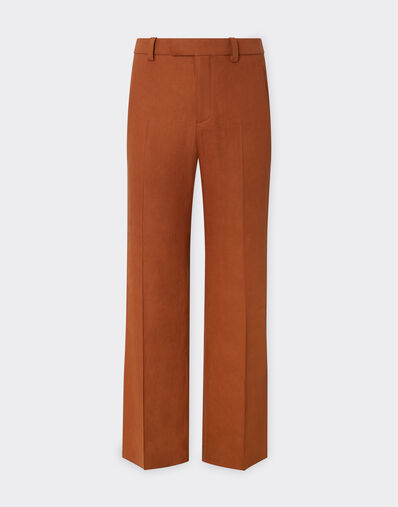 Ferrari Trousers in linen and viscose gabardine Tabacco 22089f