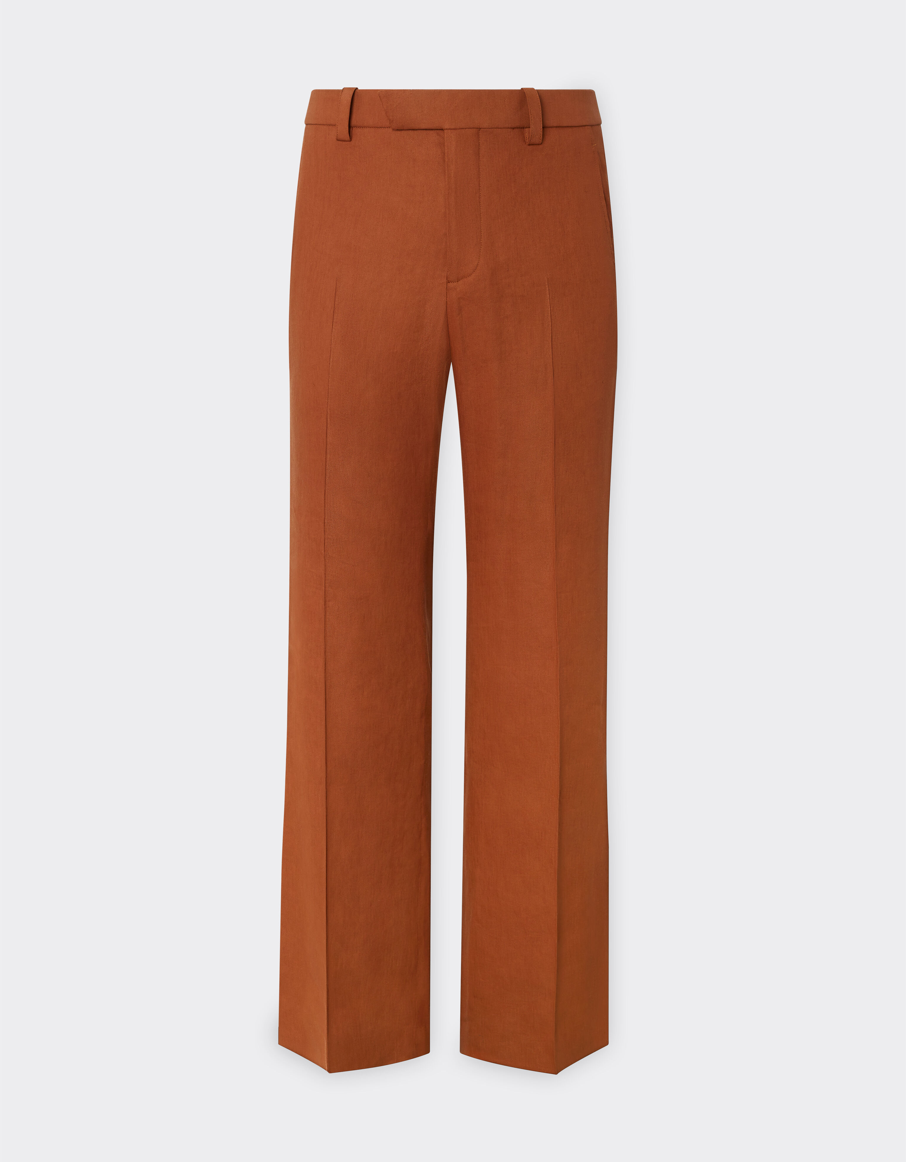 Ferrari Trousers in linen and viscose gabardine Tabacco 22089f