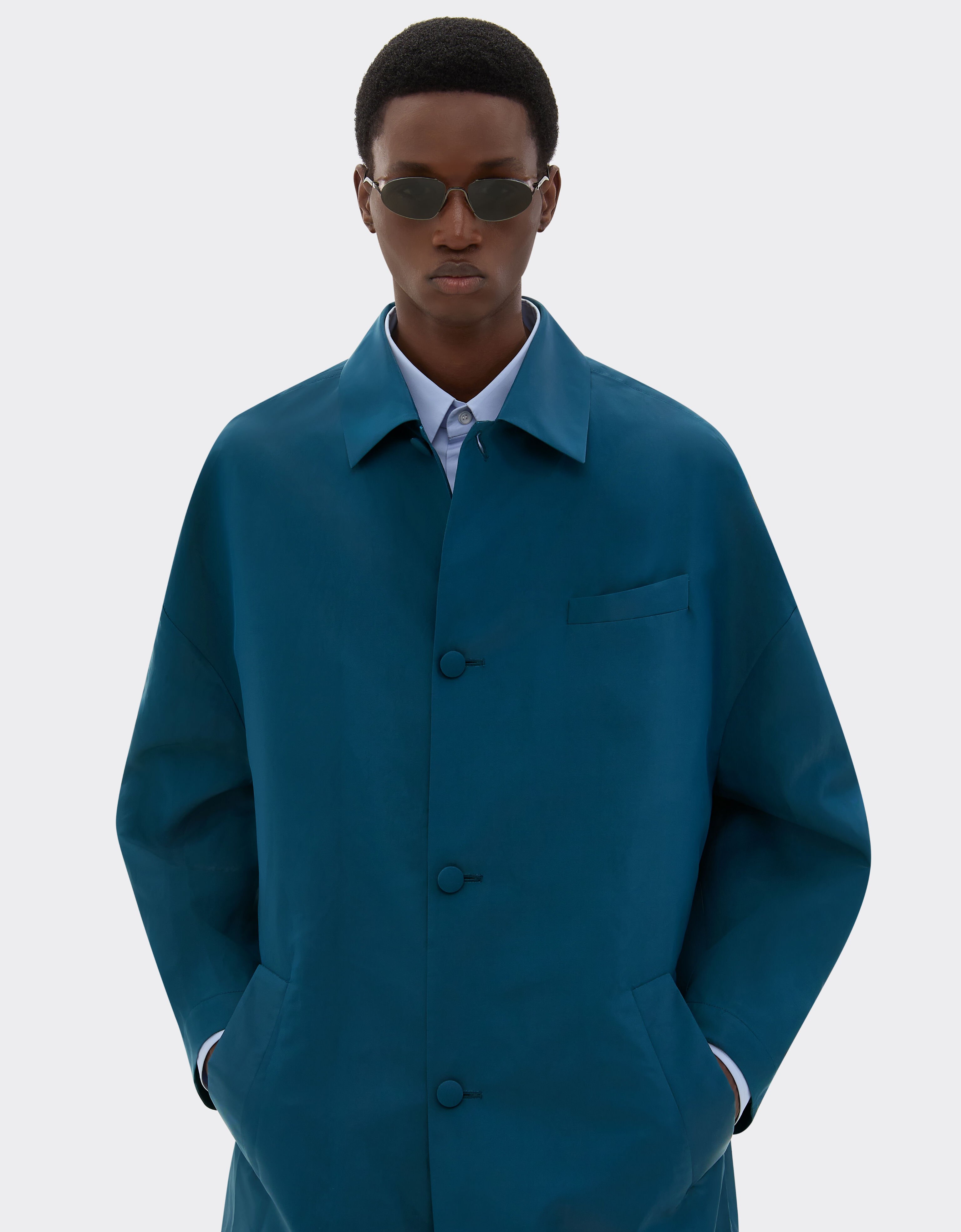 Ferrari Coat in iridescent nylon twill Peacock 22437f