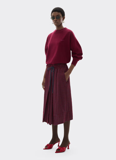 Ferrari Wool and viscose skirt with Vichy pattern Cherry 22649f