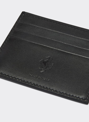 Ferrari Leather cardholder with carbon fibre insert Black 47125f