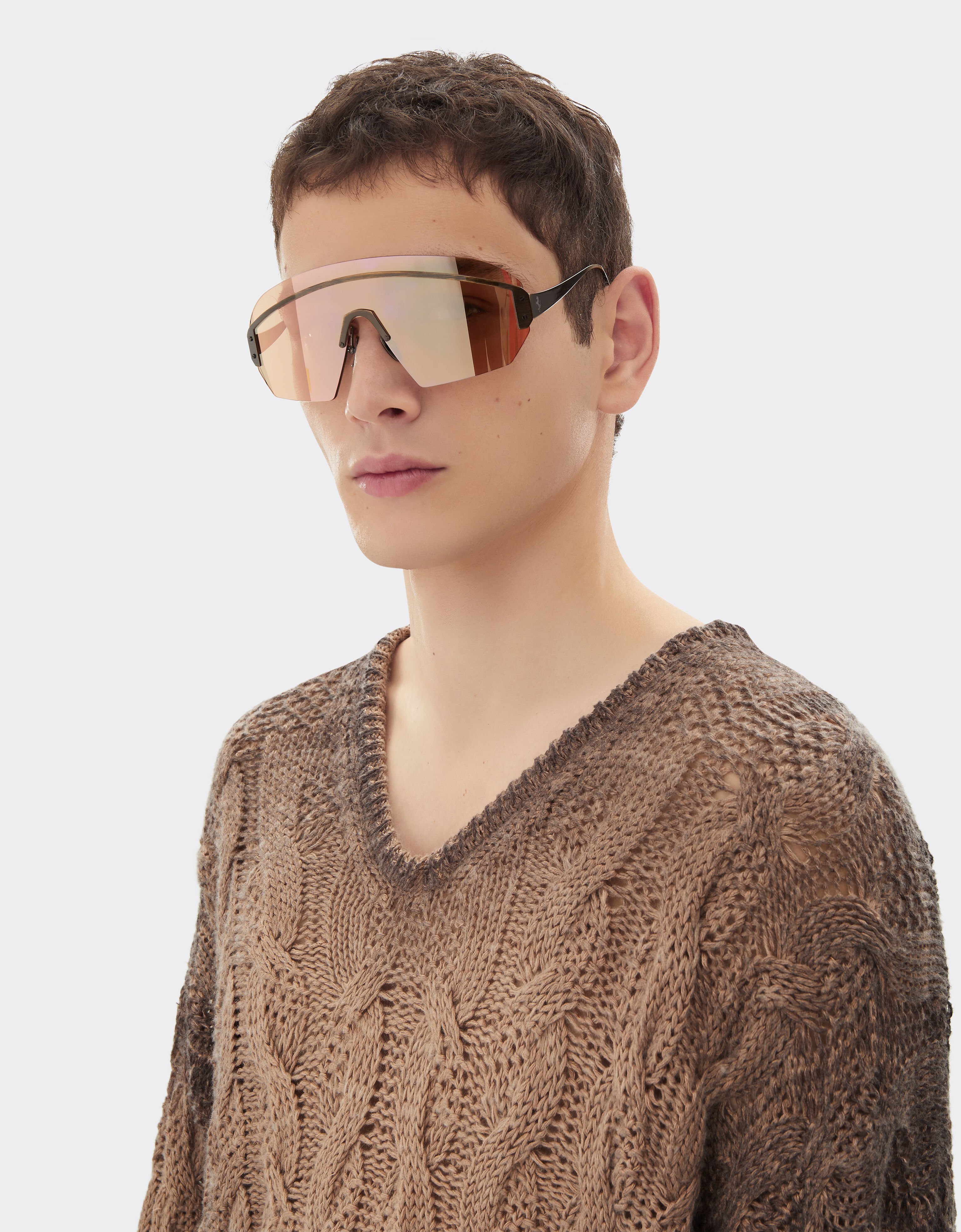 Ferrari Linen and cashmere knit Marrone Scuro 51123f