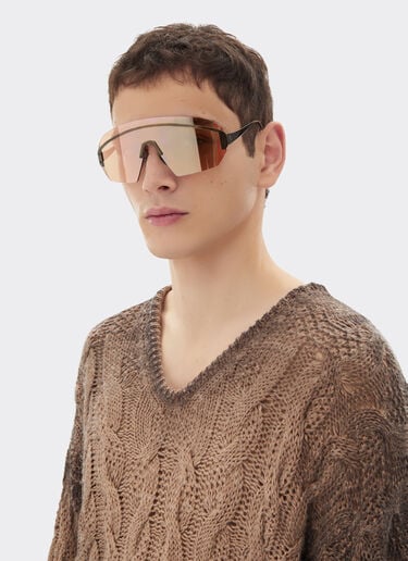 Ferrari Pull en lin et cachemire Marrone Scuro 51123f