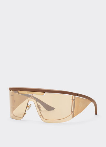 Ferrari Gafas de sol Ferrari de edición limitada de metal y cuero conlentesdoradas espejadas Marrón LA0F6f