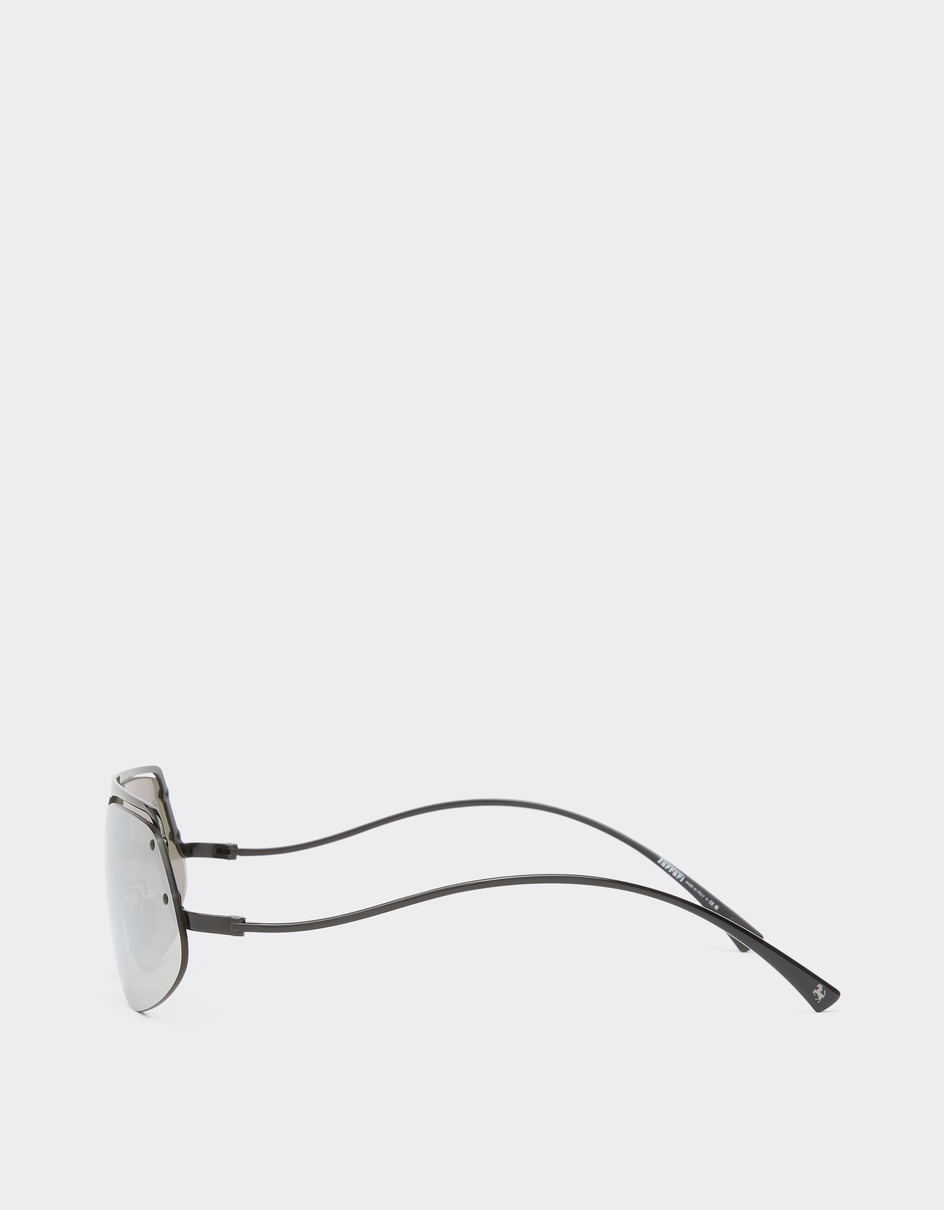 Ferrari Ferrari Sonnenbrille aus schwarzem Metall mit verspiegelten Gläsern Schwarz F1199f