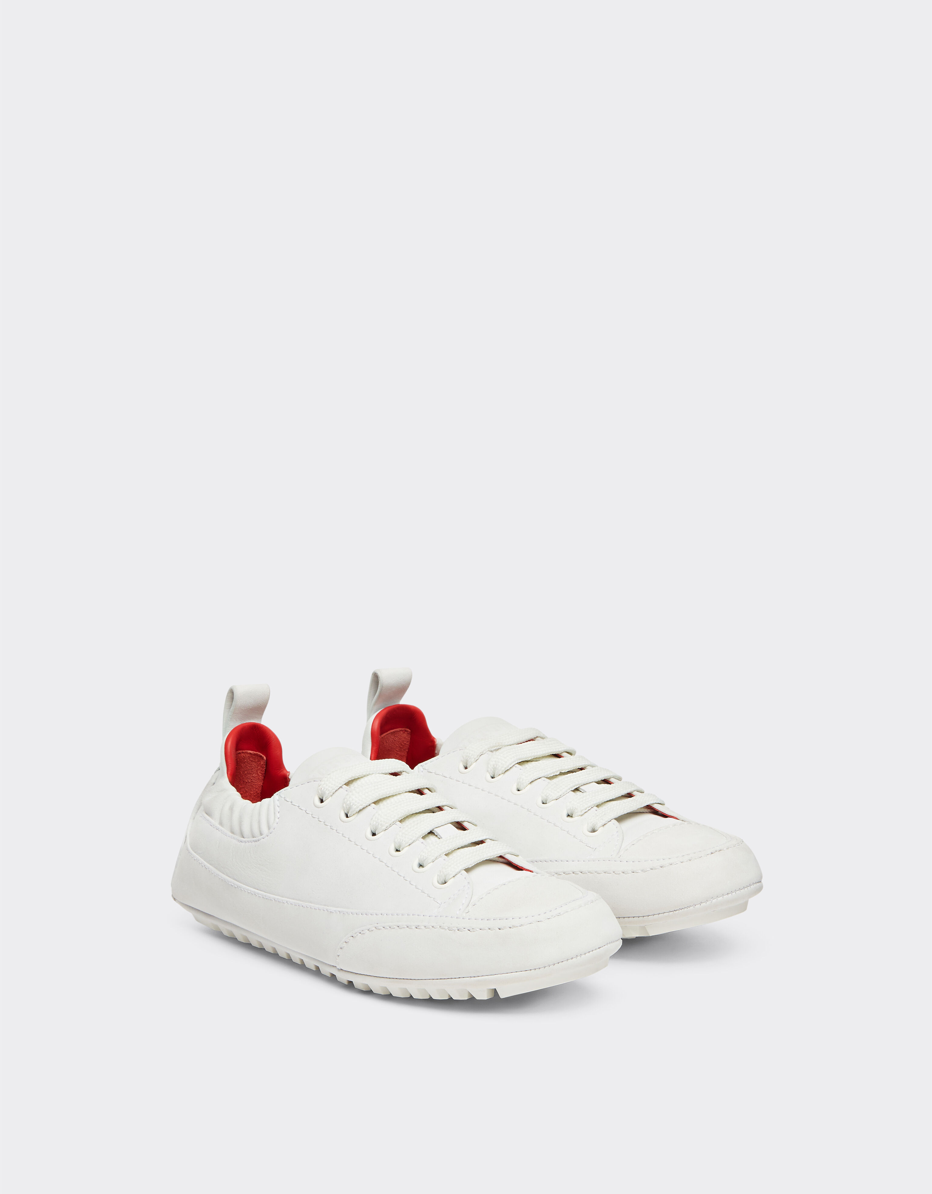 Ferrari Driving trainers in nubuck leather Optical White 22037f