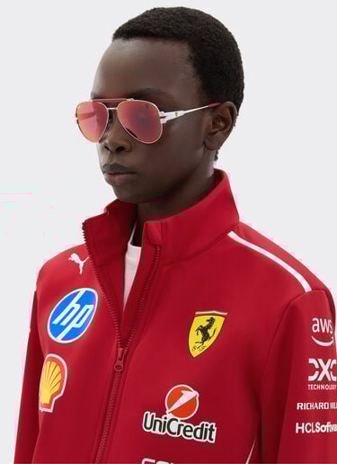 Ray-Ban for Scuderia Ferrari RB3762M in silver-tone metal with blue/red mirror dark grey lenses Ferrari Ray-Ban for Scuderia Ferrari RB3762M in silver-tone metal with blue/red mirror dark grey lenses Silver LA017f