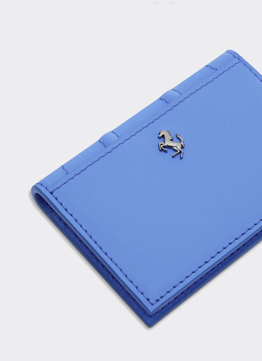 Ferrari Ferrari GT folding card holder in smooth leather Cyan 21418f