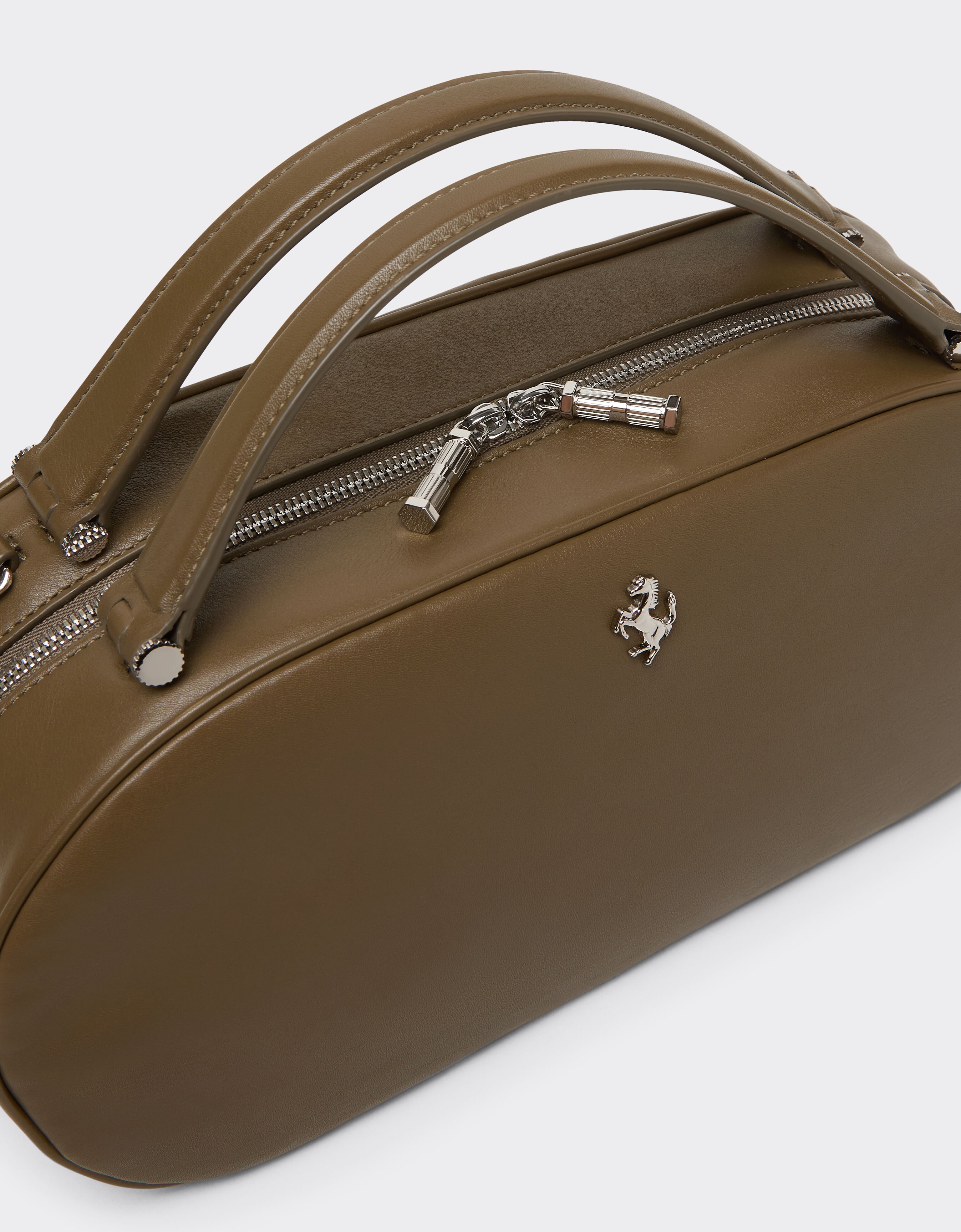 Ferrari The Ferrari Dino Mini Bowling Bag Soft in leather Khaki Green 50579f