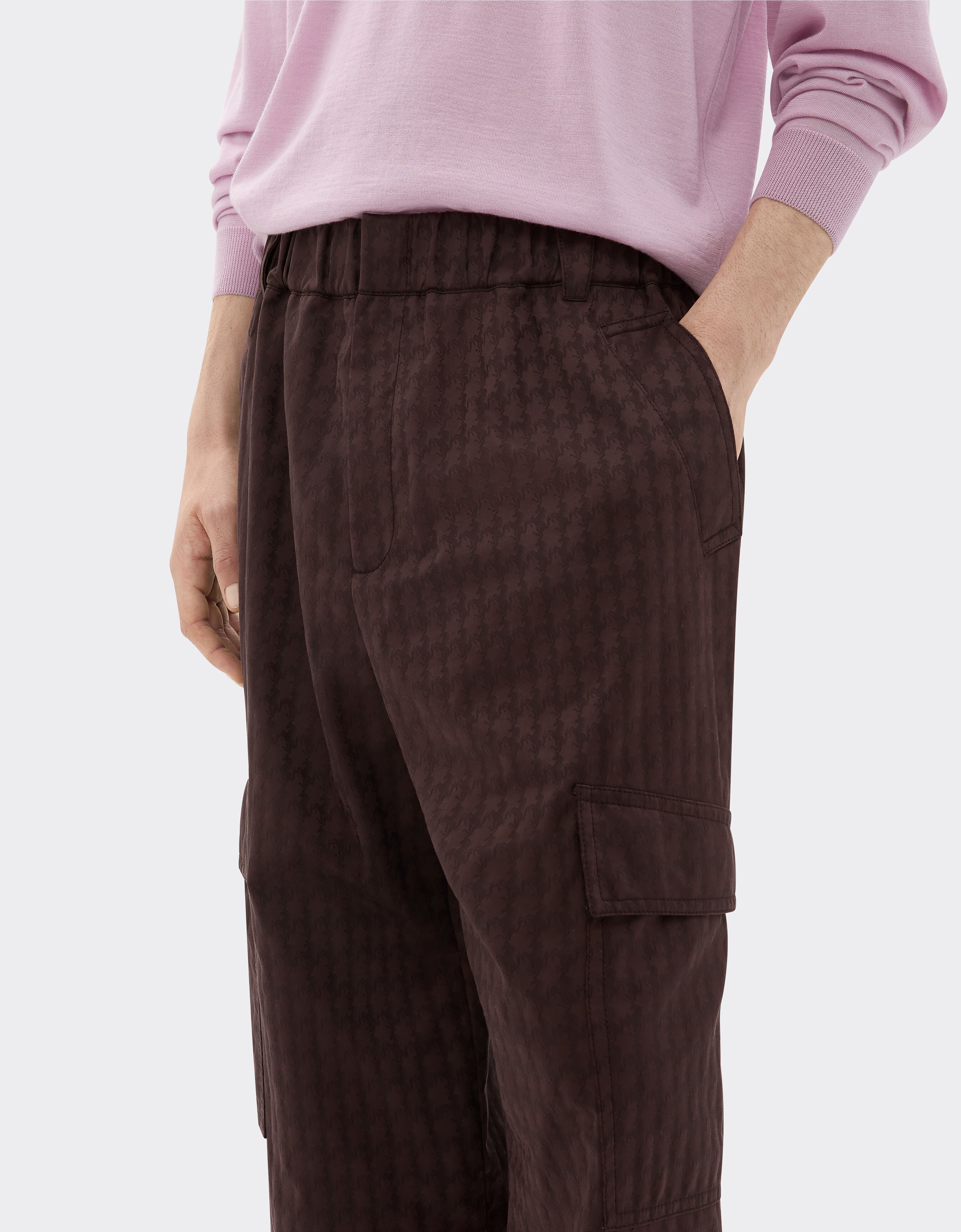 Ferrari Cargo trousers in Q-Cycle® cotton twill Mahogany 49106f