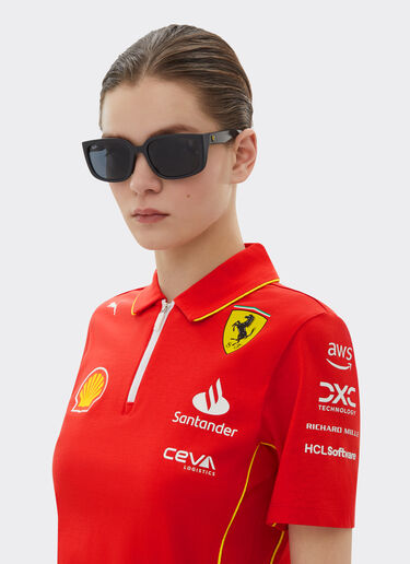 Ferrari Ray-Ban für Scuderia Ferrari RB4443M in schwarzem PEEK mit dunkelgrauen Gläsern Mattschwarz F1519f
