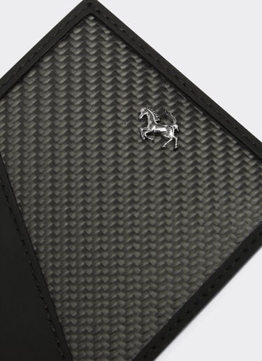 Card holder in wrinkle-effect leather and carbon fibre Ferrari Card holder in wrinkle-effect leather and carbon fibre Black 20628f