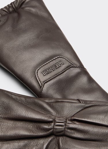 Long Nappa leather driving gloves Ferrari Long Nappa leather driving gloves Dark brown 22712f
