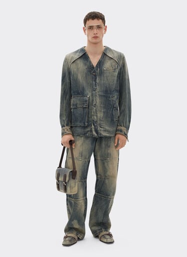 Ferrari Pantalon en denim acidulé Blu Denim 51186f