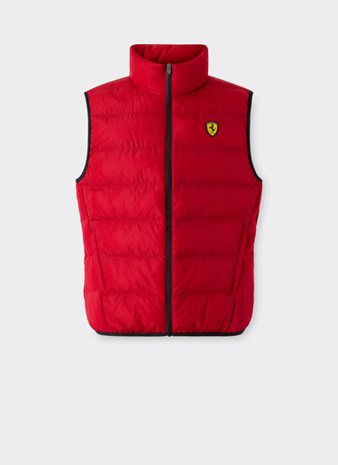 Ferrari Quilted nylon vest with Ferrari Scudetto Rosso SWMVT0001WNY0003f
