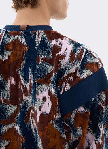 Ferrari Sweatshirt aus Chenille mit Pony-Ikat-Motiv Pfauenblau 49271f