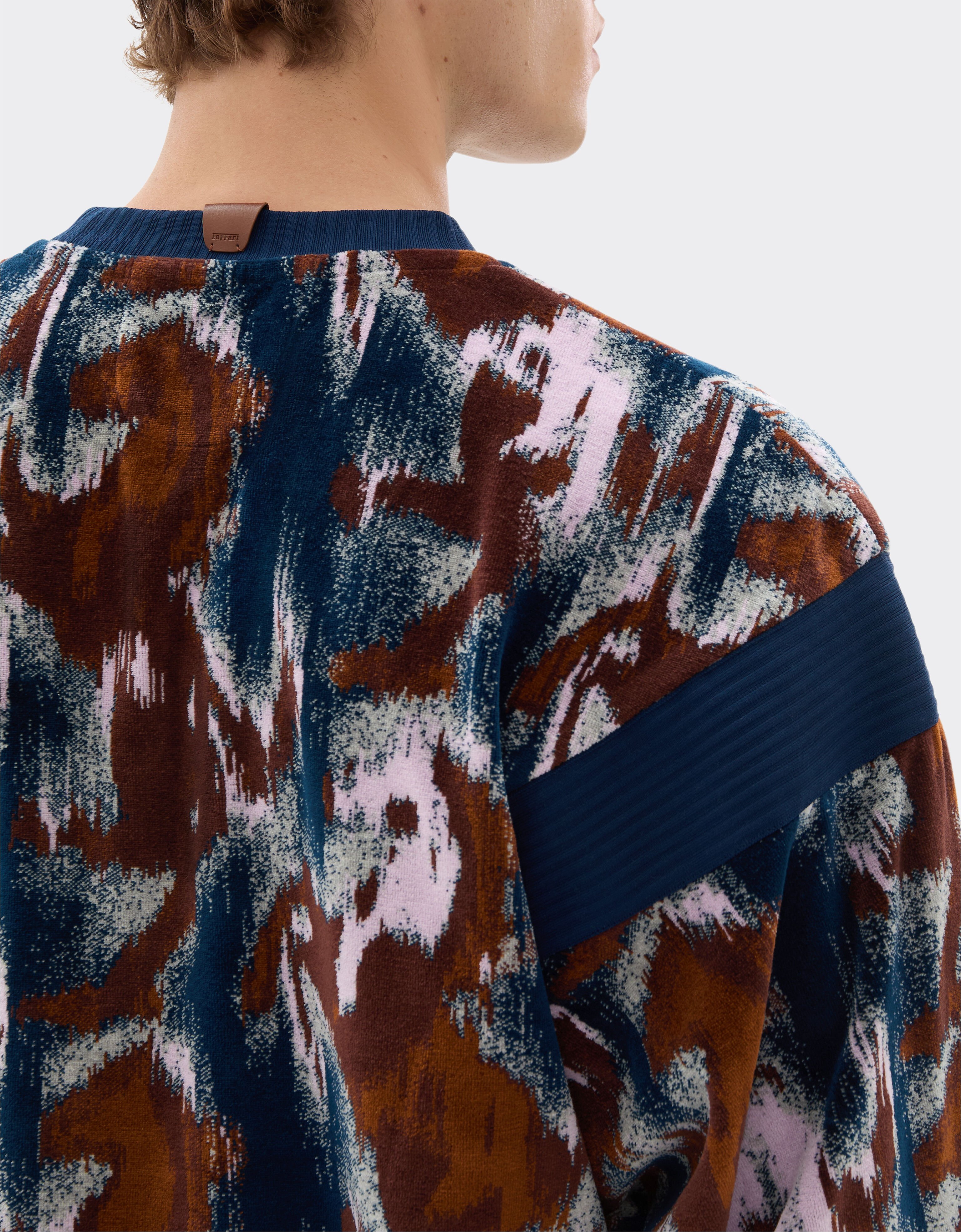 Ferrari Sweatshirt aus Chenille mit Pony-Ikat-Motiv Pfauenblau 49271f