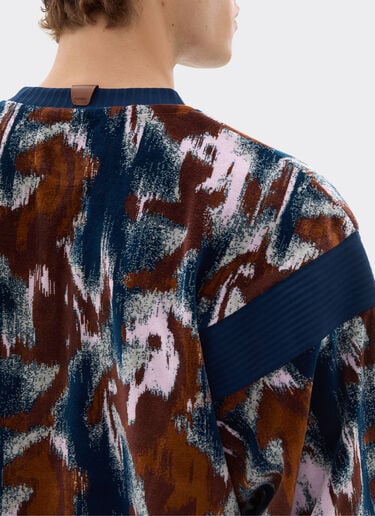 Sweatshirt aus Chenille mit Pony-Ikat-Motiv Ferrari Sweatshirt aus Chenille mit Pony-Ikat-Motiv Pfauenblau 49271f