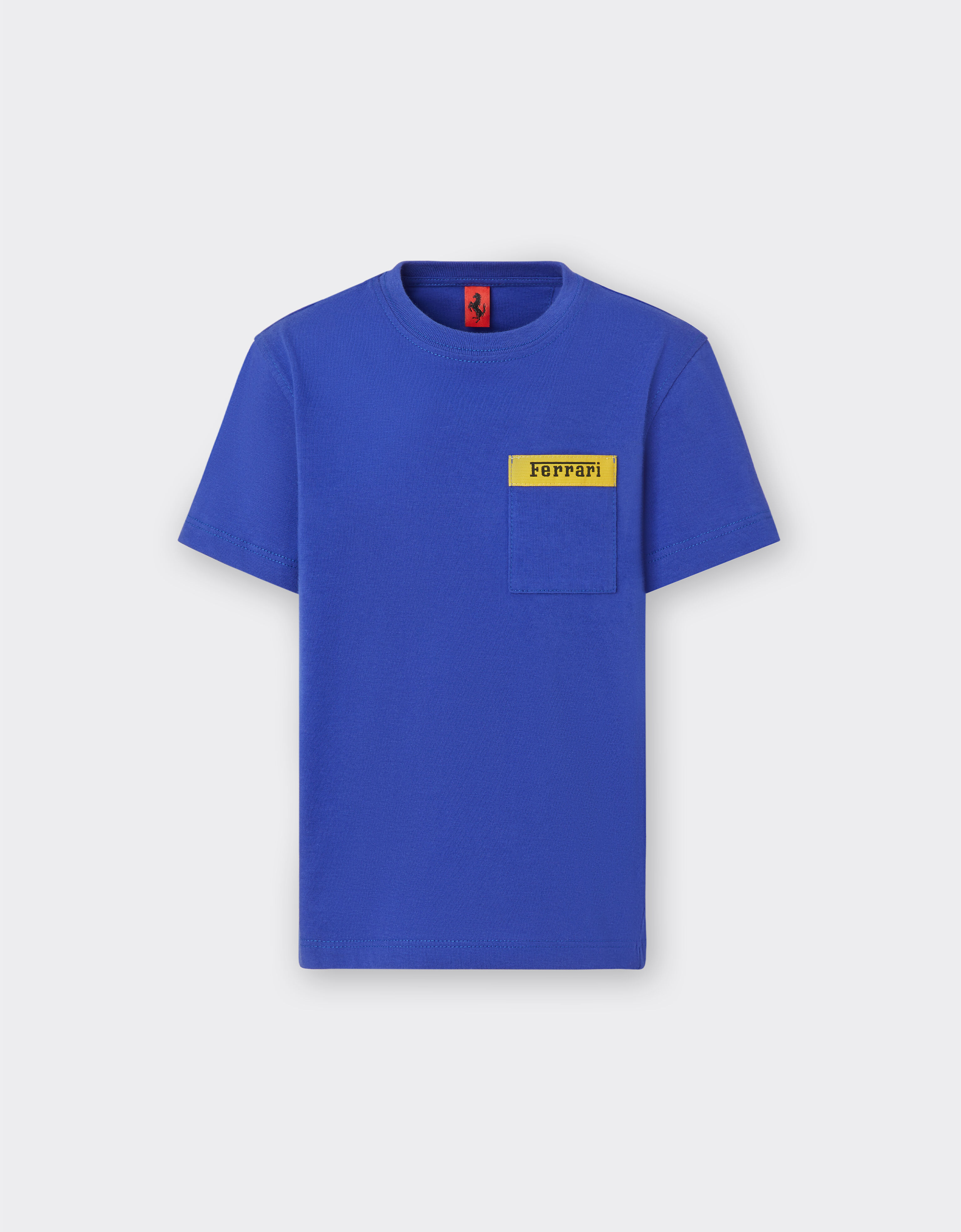 Ferrari T-Shirt aus Baumwolle mit Ferrari-Maxilogo Pastellblau 20162fK