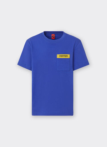 Ferrari Cotton T-shirt with Ferrari logo Antique Blue 20162fK