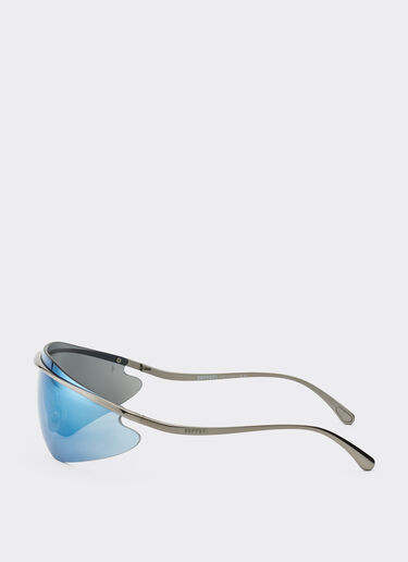 Ferrari Ferrari shield sunglasses in gunmetal grey with blue mirror lens Dark Grey F1531f