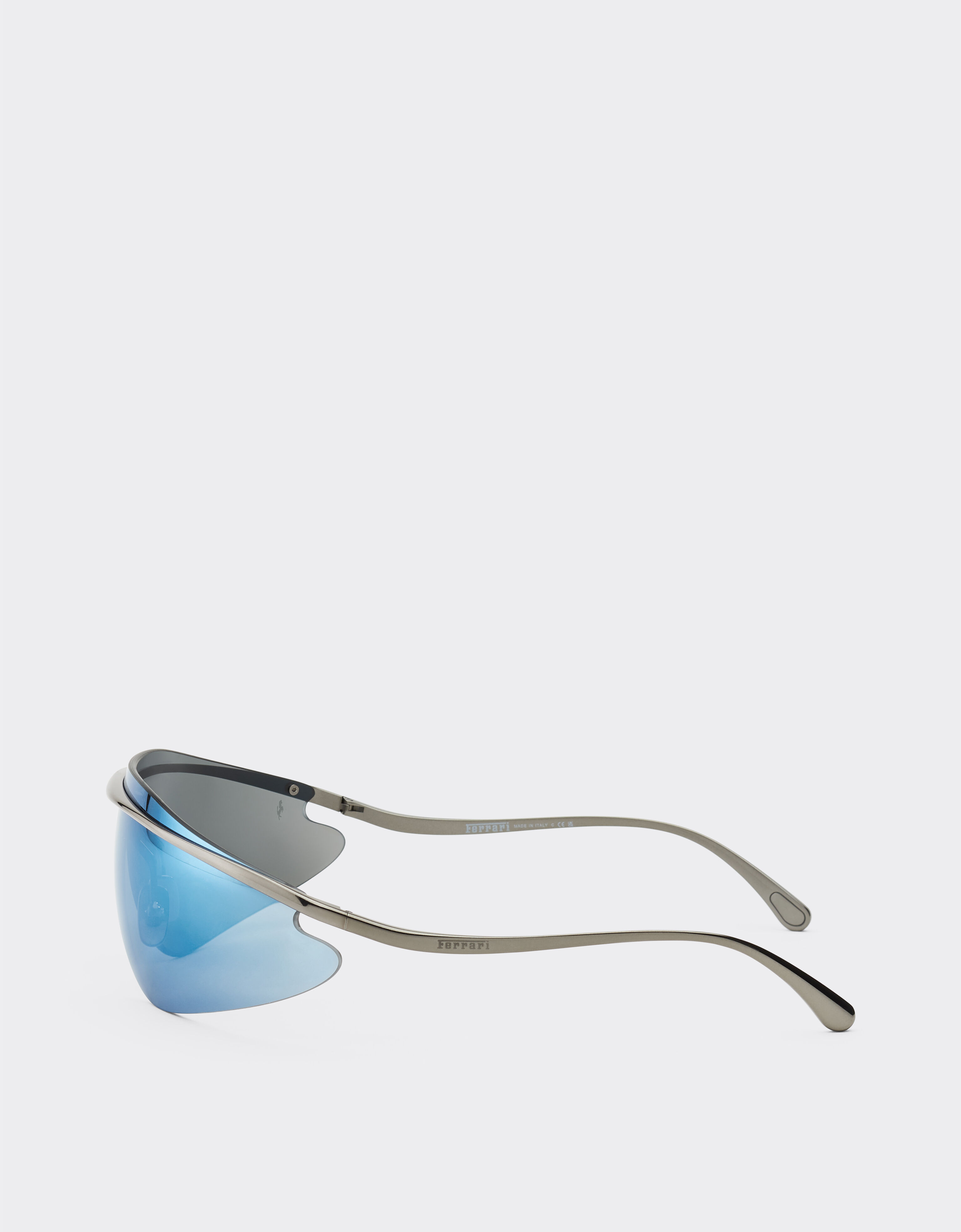 Ferrari Ferrari shield sunglasses in gunmetal grey with blue mirror lens Dark Grey F1531f