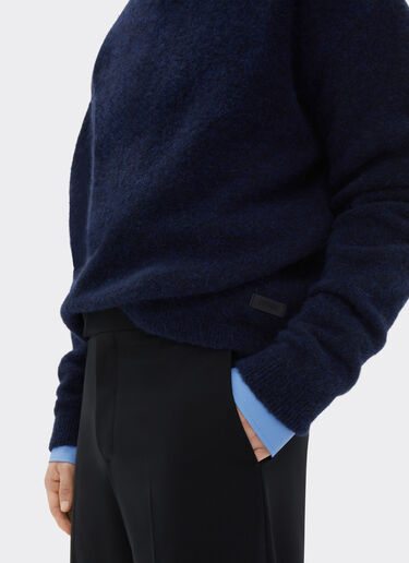 Ferrari Alpaca and wool sweater with Ferrari label Navy 21044f