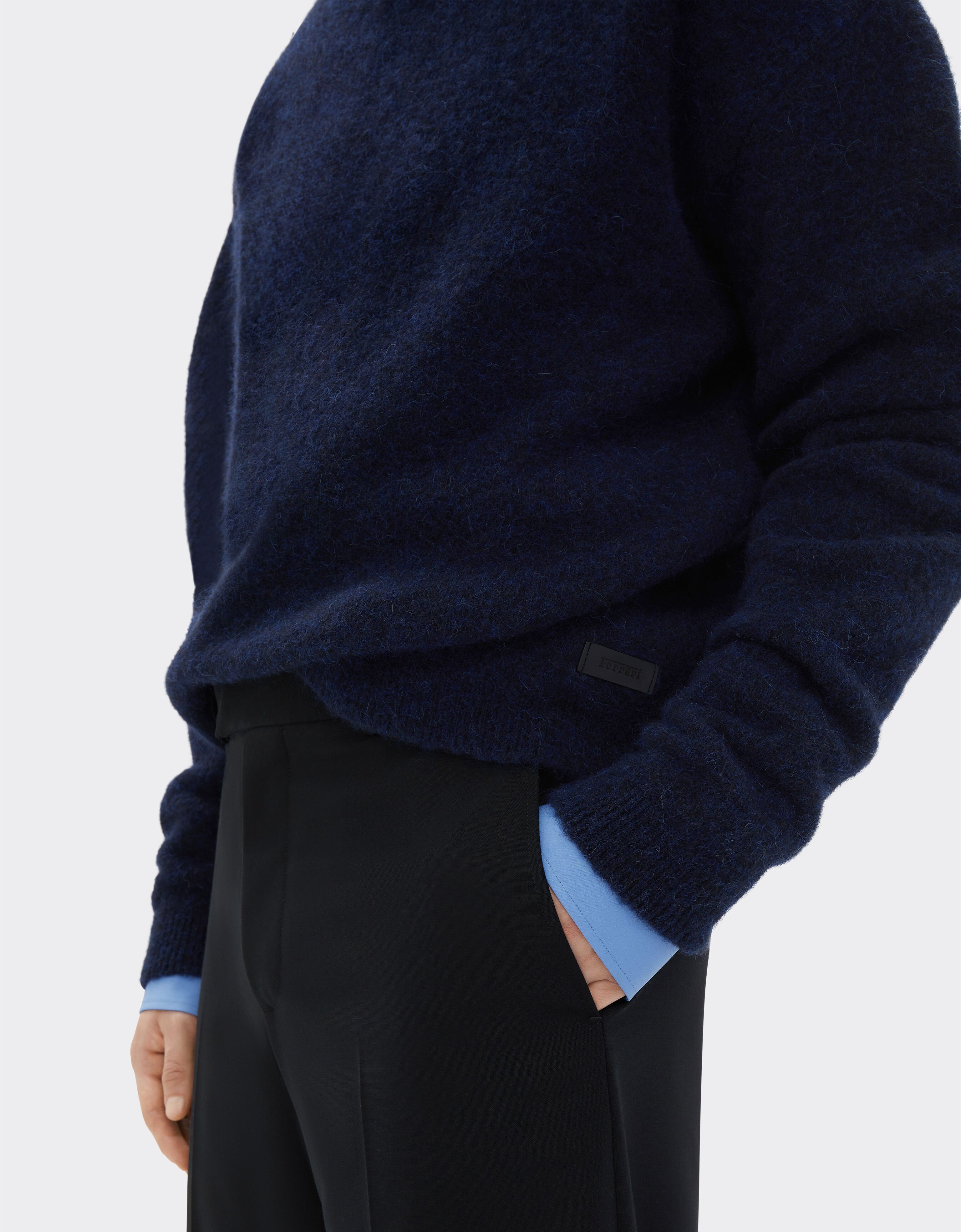 Ferrari Alpaca and wool sweater with Ferrari label Navy 21044f