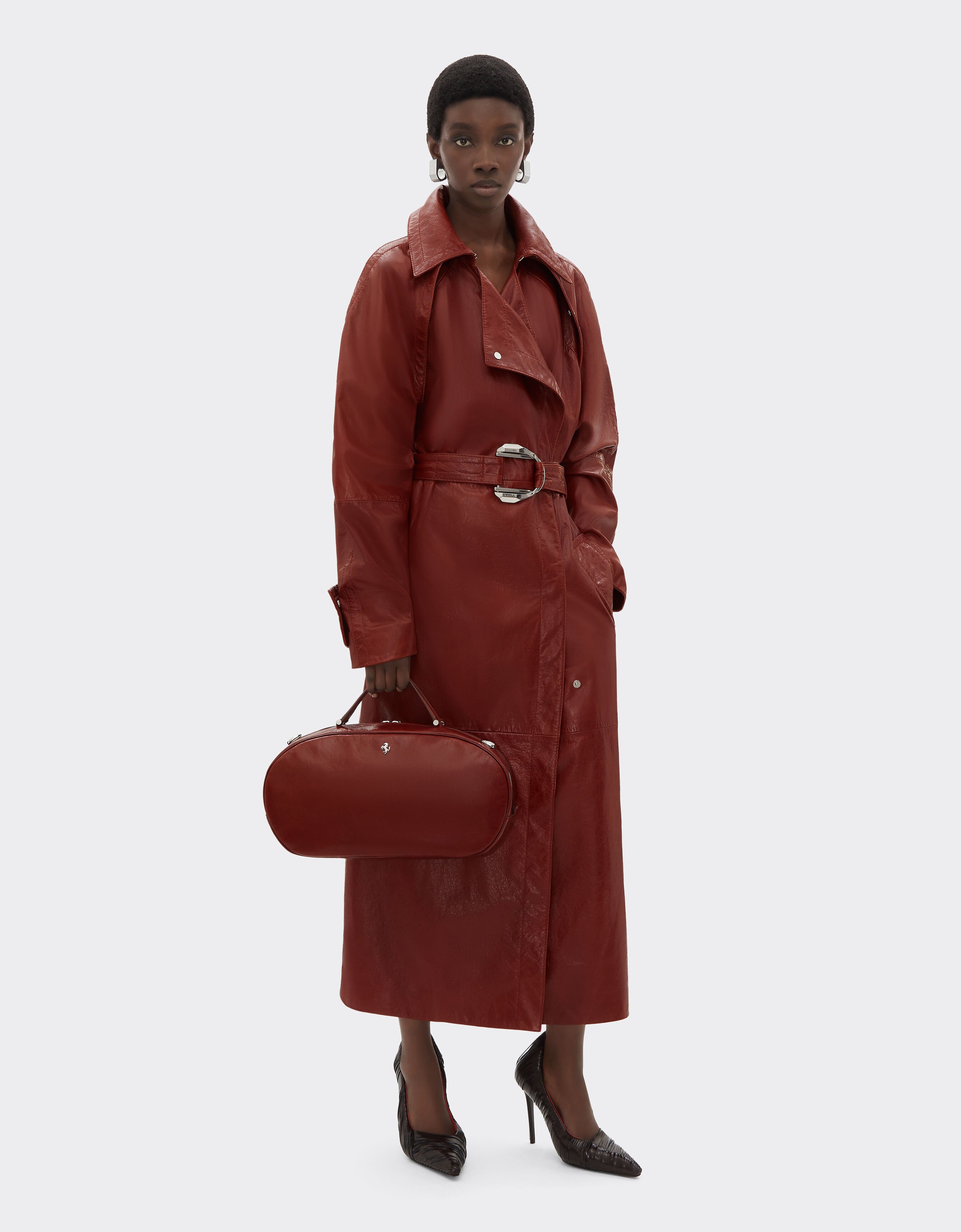 Ferrari Le sac de sport Ferrari Dino en cuir brillant Fired Brick 51326f